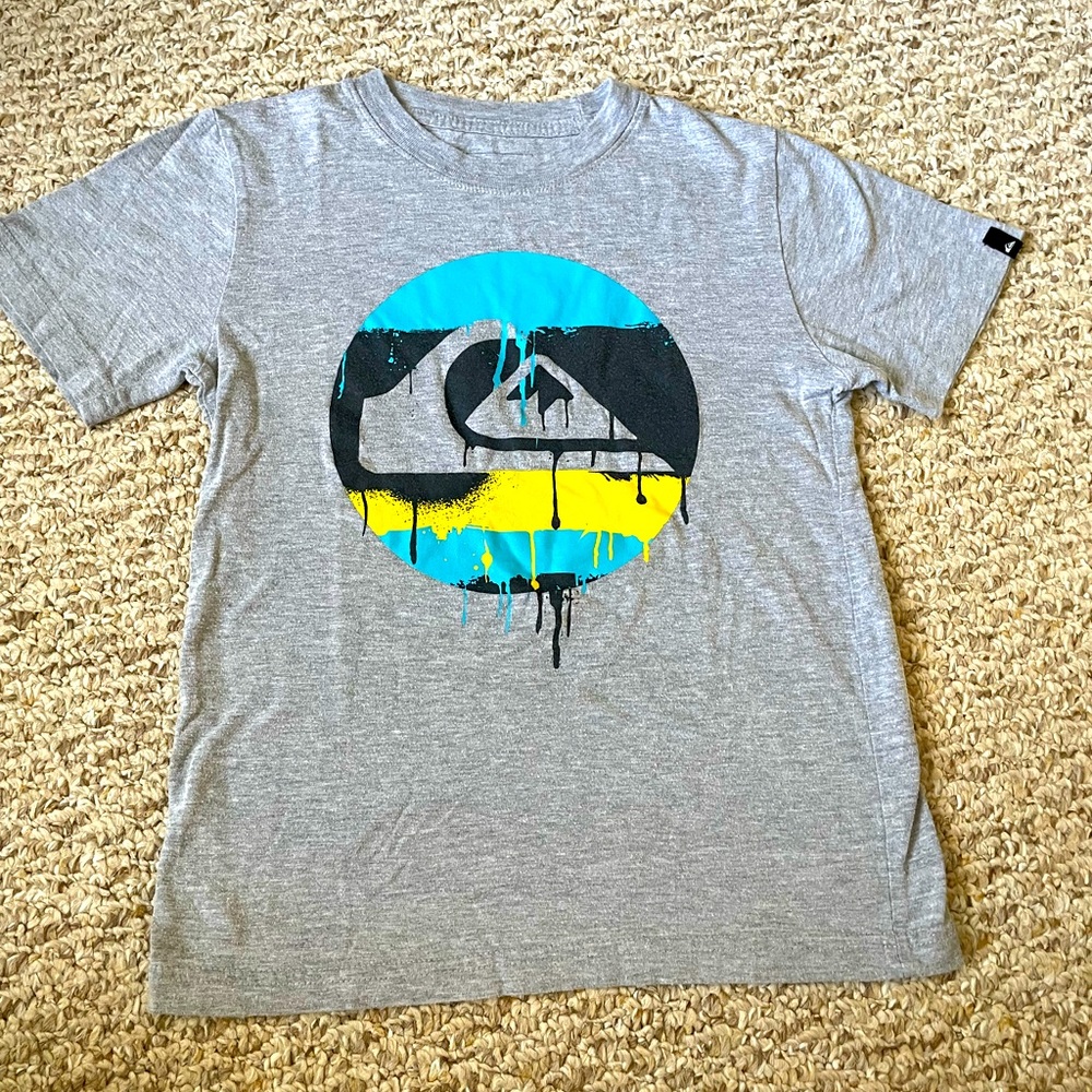 Quicksilver Kids Gray Print Tee Size S